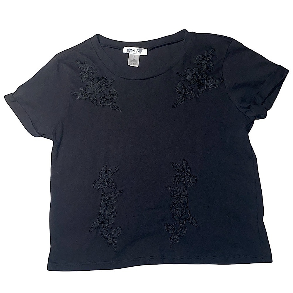Floral Embroidered Boxy Tee